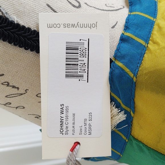 Johnny Was 💛 💚 Fleur Blouse, Large 🆕 - Picture 13 of 15